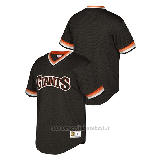 Maglia Baseball Uomo San Francisco Giants Cooperstown Collection Mesh Wordmark V-neck Nero
